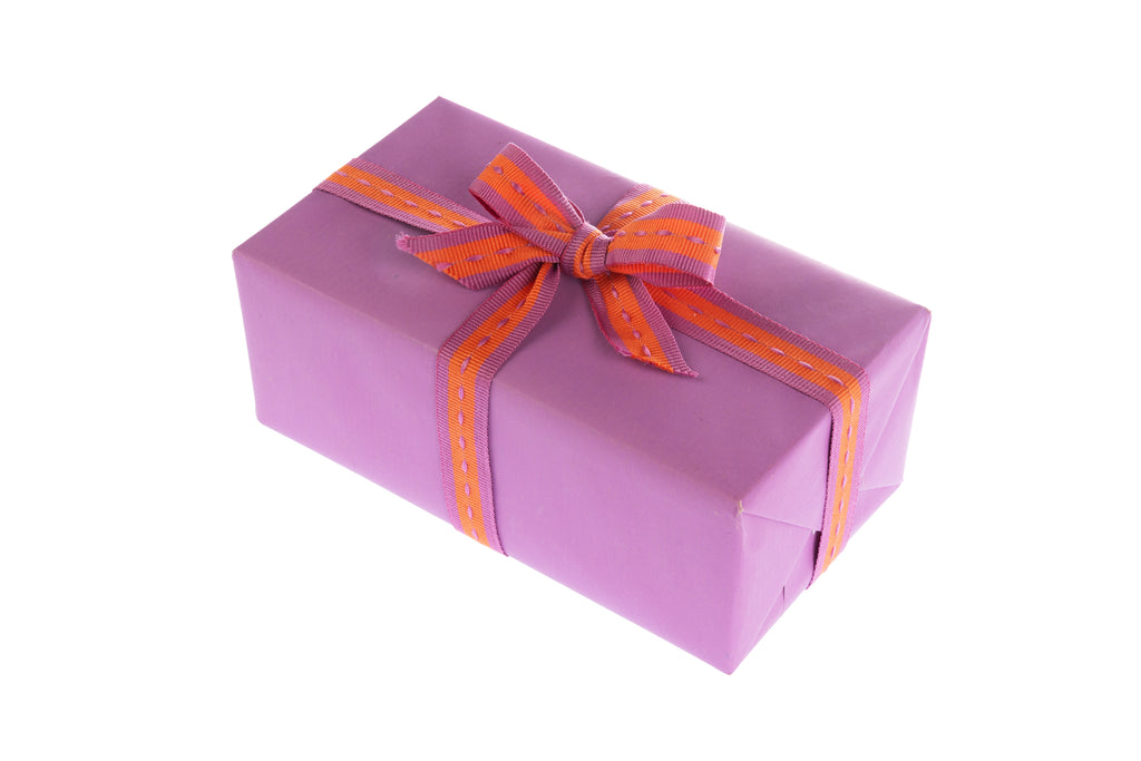 10m x 15mm Bright Lilac Ribbon with Orange