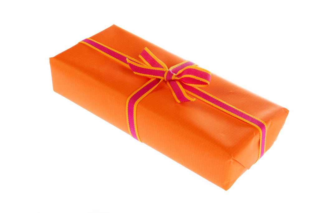 10m Roll Bright Pink Ribbon with Orange Edging